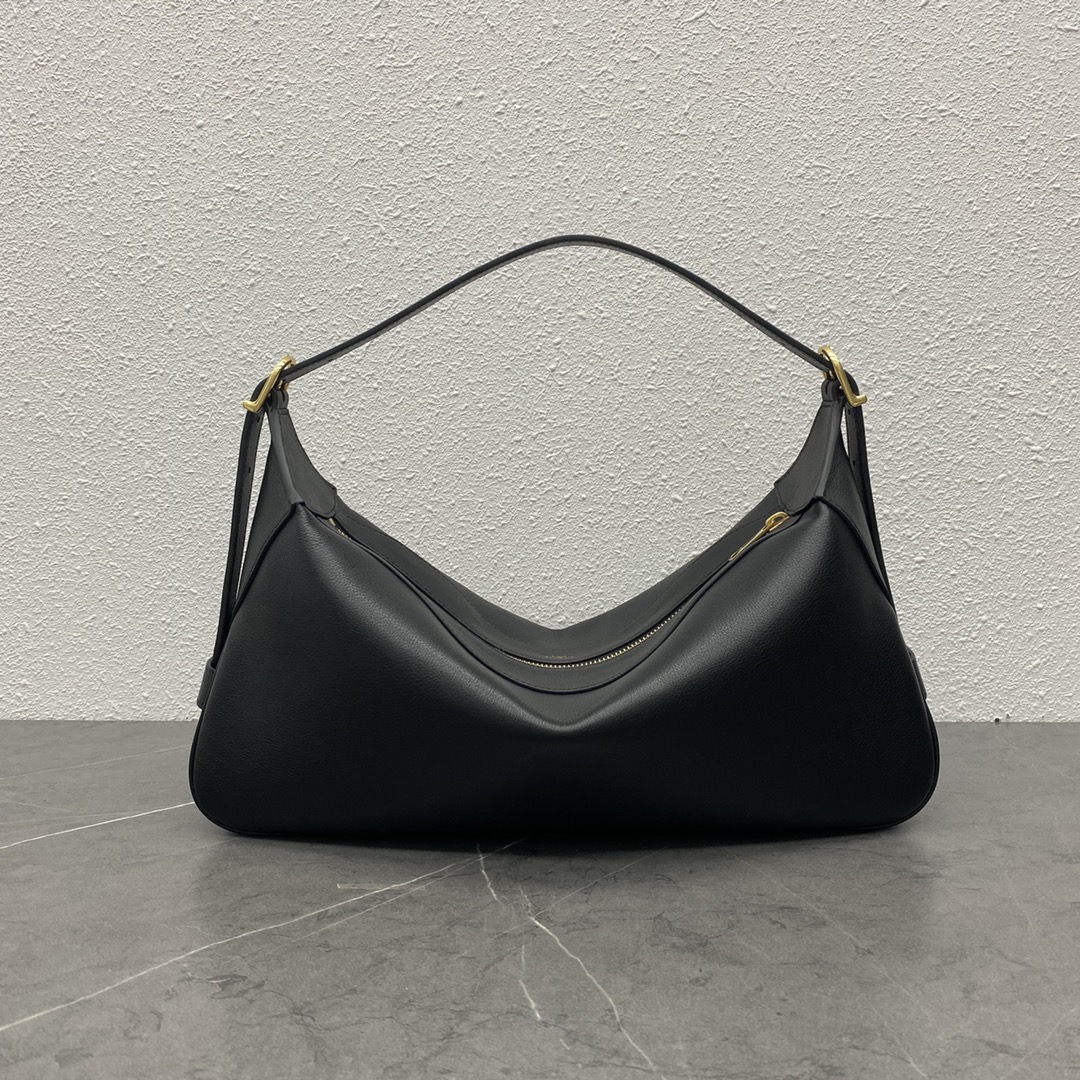 Celine Medium Romy Shoulder Bag Handbag In Supple Calfskin Black 197443